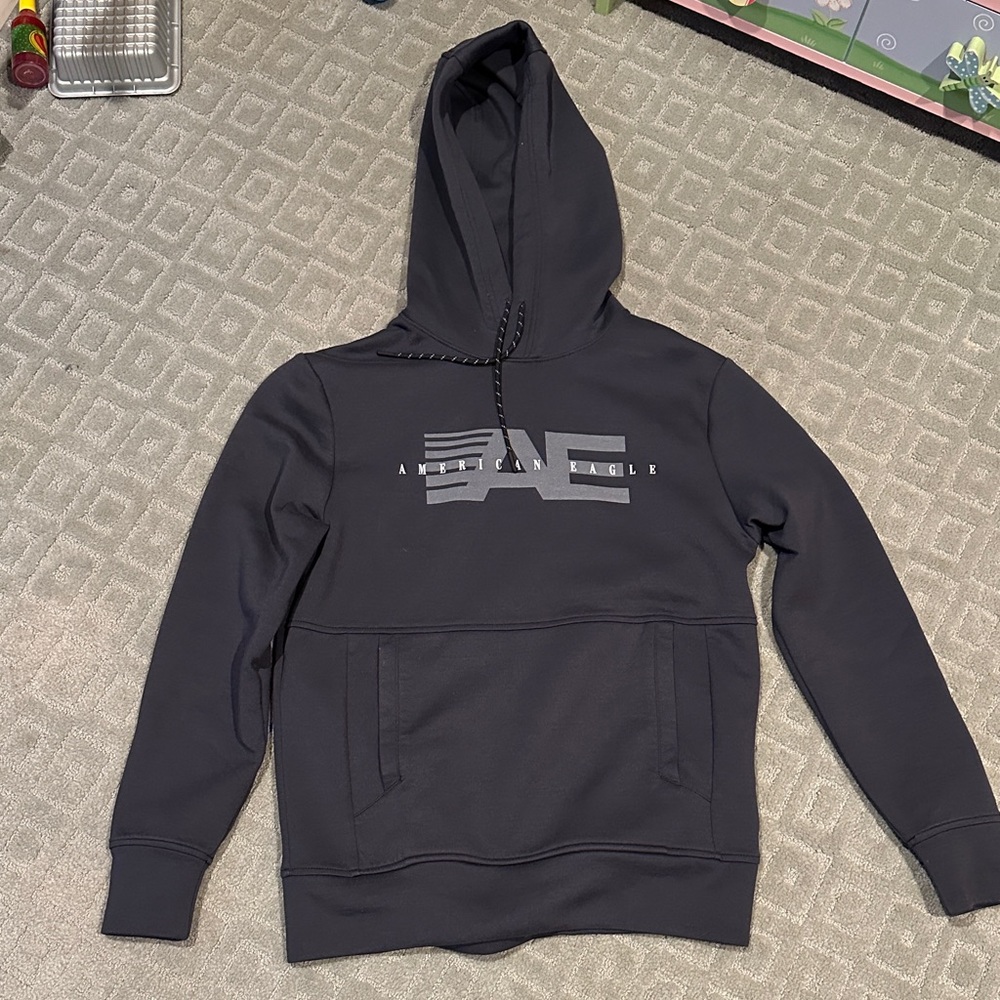 American Eagle Outfitters Men's Dark Gray Hoodie